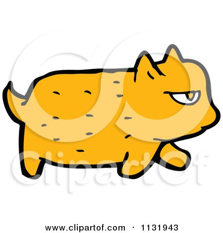 Cartoon Of A Ginger Kitty Cat 5 - Royalty Free Vector Clipart by lineartestpilot