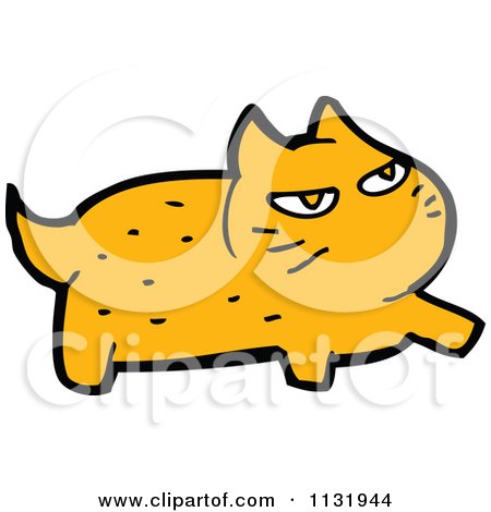 Cartoon Of A Ginger Kitty Cat 4 - Royalty Free Vector Clipart by lineartestpilot