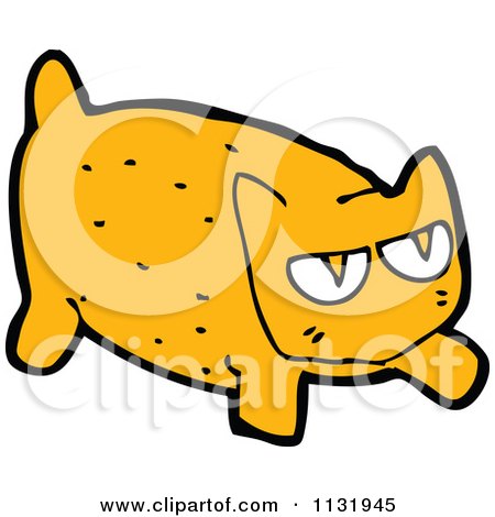 Cartoon Of A Ginger Kitty Cat 3 - Royalty Free Vector Clipart by lineartestpilot