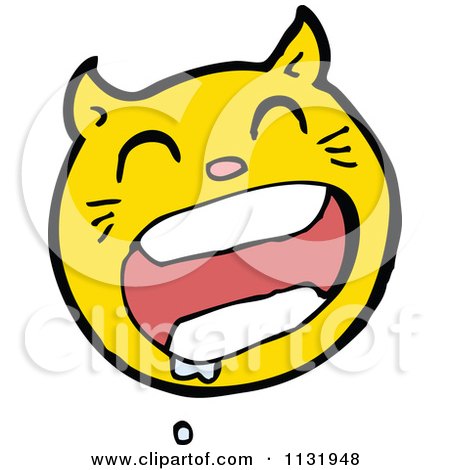 Cartoon Of A Ginger Kitty Cat Face 6 - Royalty Free Vector Clipart by lineartestpilot