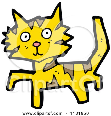 Cartoon Of A Ginger Kitty Cat 2 - Royalty Free Vector Clipart by lineartestpilot