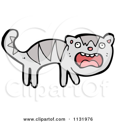 Cartoon Of A Kitty Cat - Royalty Free Vector Clipart by lineartestpilot