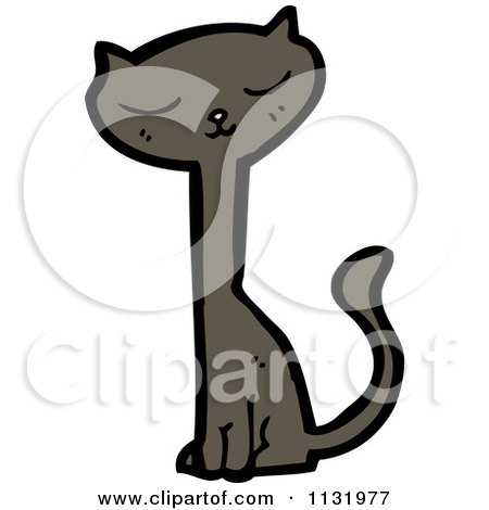 Cartoon Of A Kitty Cat - Royalty Free Vector Clipart by lineartestpilot