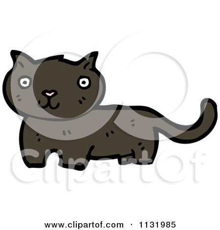 Cartoon Of A Kitty Cat - Royalty Free Vector Clipart by lineartestpilot