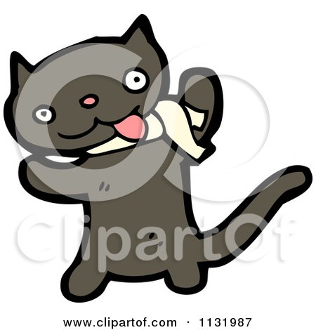 Cartoon Of A Kitty Cat - Royalty Free Vector Clipart by lineartestpilot