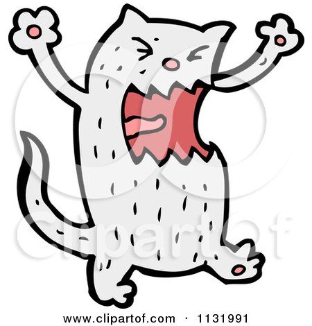 Cartoon Of A Mad Cat - Royalty Free Vector Clipart by lineartestpilot