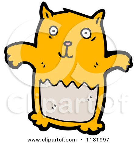 Cartoon Of A Ginger Cat - Royalty Free Vector Clipart by lineartestpilot