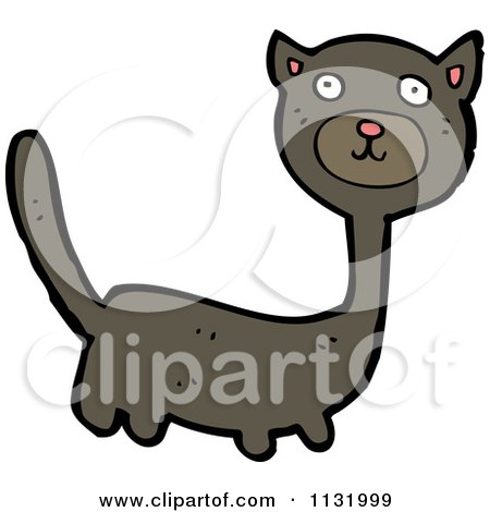 Cartoon Of A Kitty Cat - Royalty Free Vector Clipart by lineartestpilot