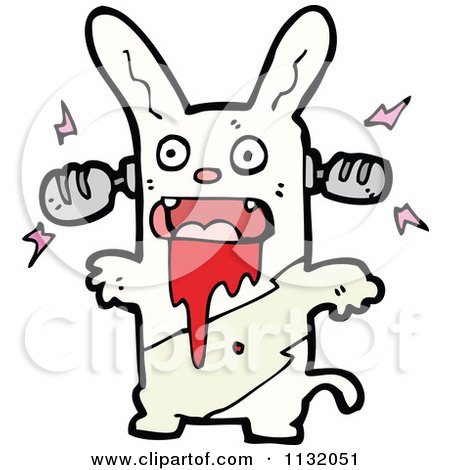 Cartoon Of A Zombie Rabbit 2 - Royalty Free Vector Clipart by lineartestpilot