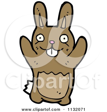 Cartoon Of A Brown Bunny - Royalty Free Vector Clipart by lineartestpilot