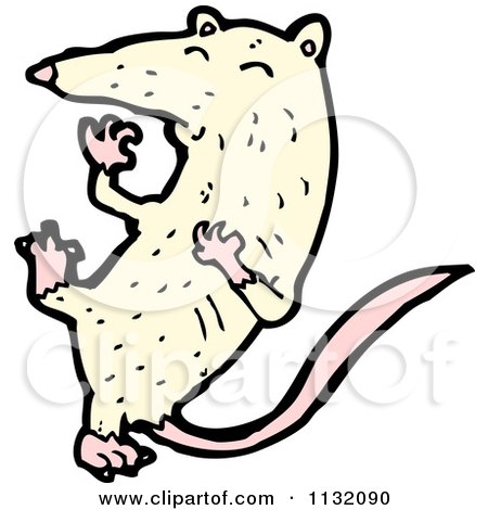 Cartoon Of A White Rat 1 - Royalty Free Vector Clipart by lineartestpilot
