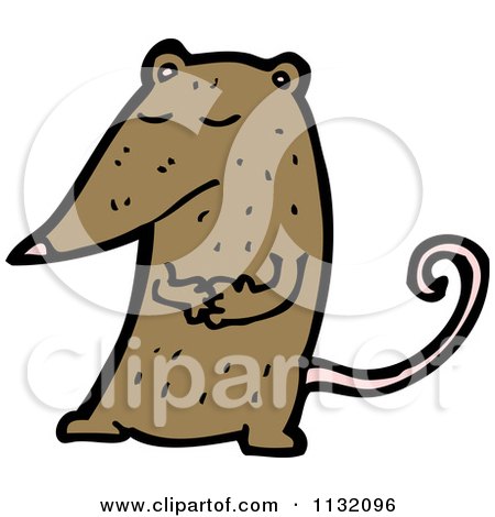 Cartoon Of A Brown Rat - Royalty Free Vector Clipart by lineartestpilot