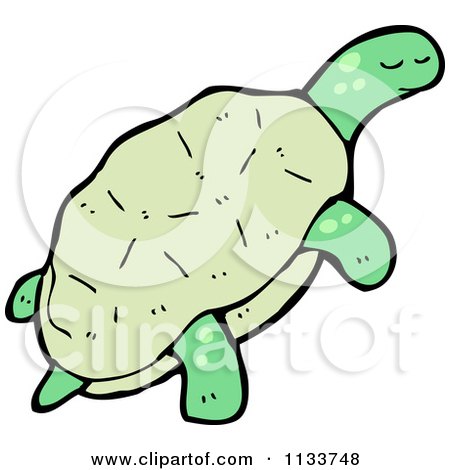 Cartoon Of A Turtle 3 - Royalty Free Vector Clipart by lineartestpilot