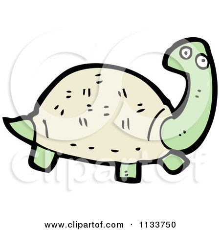 Cartoon Of A Tortoise - Royalty Free Vector Clipart by lineartestpilot