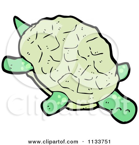 Cartoon Of A Turtle 1 - Royalty Free Vector Clipart by lineartestpilot