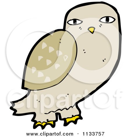 Cartoon Of A Brown Owl - Royalty Free Vector Clipart by lineartestpilot