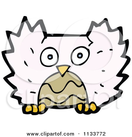 Cartoon Of A Pink Owl 5 - Royalty Free Vector Clipart by lineartestpilot