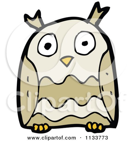 Cartoon Of A Brown Owl 6 - Royalty Free Vector Clipart by lineartestpilot
