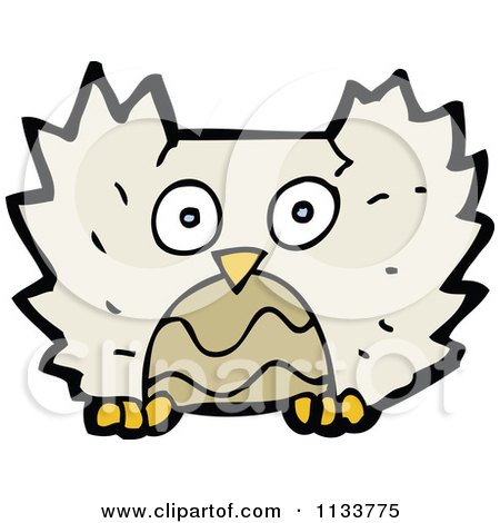 Cartoon Of A Brown Owl 4 - Royalty Free Vector Clipart by lineartestpilot