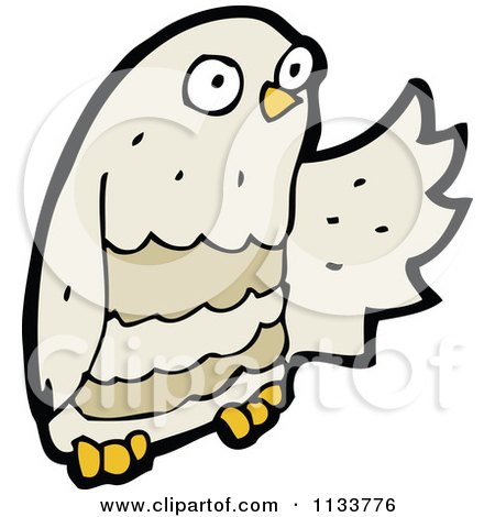 Cartoon Of A Brown Owl 5 - Royalty Free Vector Clipart by lineartestpilot