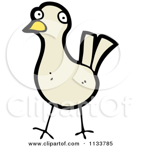 Cartoon Of A Brown Bird - Royalty Free Vector Clipart by lineartestpilot