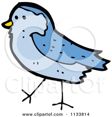 Cartoon Of A Bluebird 3 - Royalty Free Vector Clipart by lineartestpilot