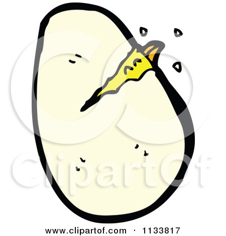 Cartoon Of A Hatching Chick 3 - Royalty Free Vector Clipart by lineartestpilot