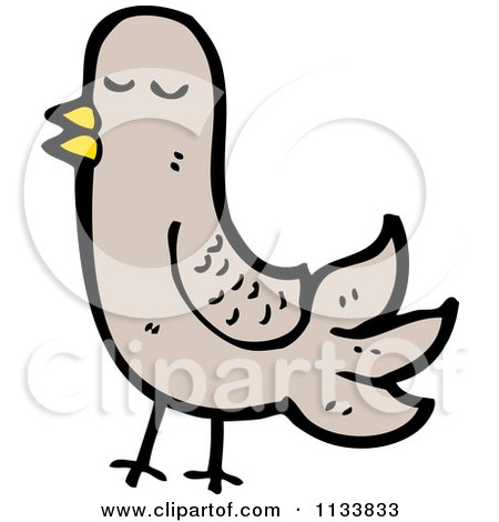 Cartoon Of A Brown Pigeon Bird - Royalty Free Vector Clipart by lineartestpilot