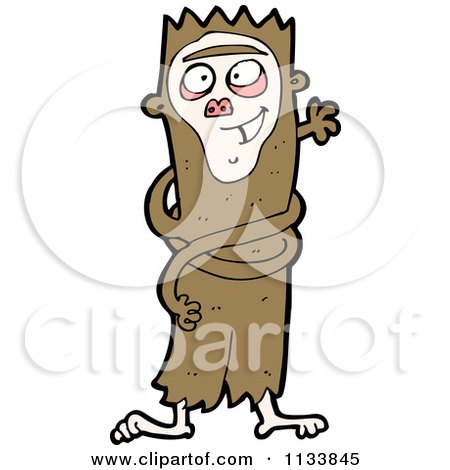 Cartoon Of A Crazy Monkey - Royalty Free Vector Clipart by lineartestpilot