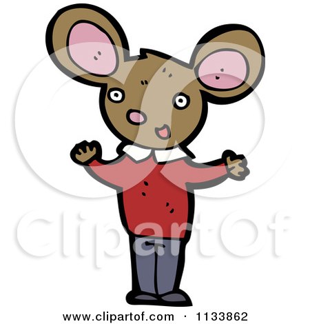 Cartoon Of A Mouse - Royalty Free Vector Clipart by lineartestpilot