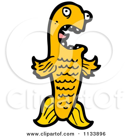 Cartoon Of An Orange Koi Fish - Royalty Free Vector Clipart by lineartestpilot