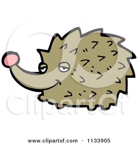 Cartoon Of A Brown Hedgehog - Royalty Free Vector Clipart by lineartestpilot