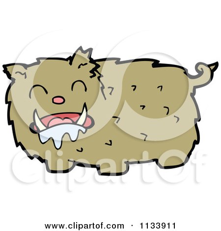 Cartoon Of A Hairy Beast Monster 2 - Royalty Free Vector Clipart by lineartestpilot