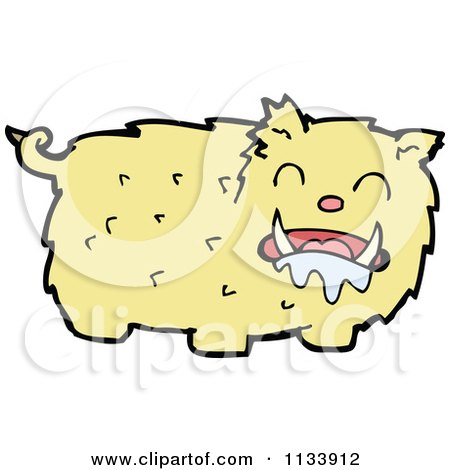 Cartoon Of A Hairy Beast Monster 5 - Royalty Free Vector Clipart by lineartestpilot