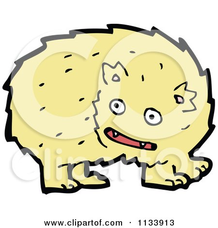 Cartoon Of A Hairy Beast Monster 4 - Royalty Free Vector Clipart by lineartestpilot