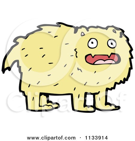 Cartoon Of A Hairy Beast Monster 3 - Royalty Free Vector Clipart by lineartestpilot