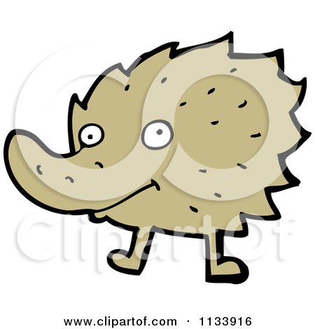 Cartoon Of A Brown Monster - Royalty Free Vector Clipart by lineartestpilot