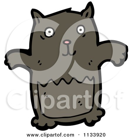 Cartoon Of A Brown Beast - Royalty Free Vector Clipart by lineartestpilot