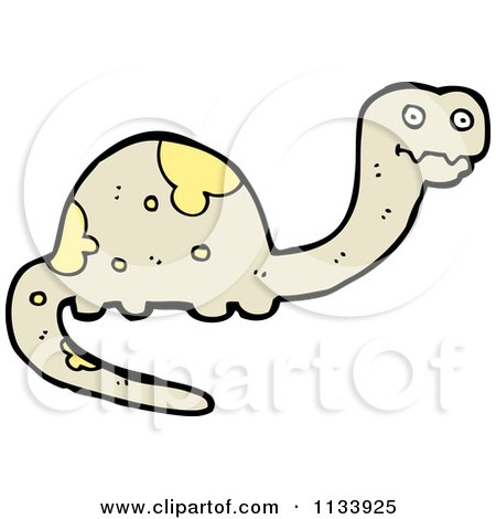 Cartoon Of A Dinosaur - Royalty Free Vector Clipart by lineartestpilot