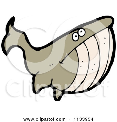 Cartoon Of A Bown Whale - Royalty Free Vector Clipart by lineartestpilot