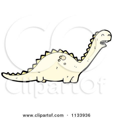 Cartoon Of A Dinosaur - Royalty Free Vector Clipart by lineartestpilot