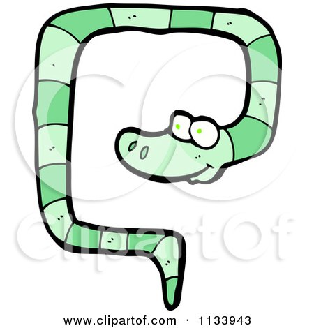Cartoon Of A Green Snake 5 - Royalty Free Vector Clipart by lineartestpilot