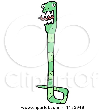 Cartoon Of A Green Snake 13 - Royalty Free Vector Clipart by lineartestpilot