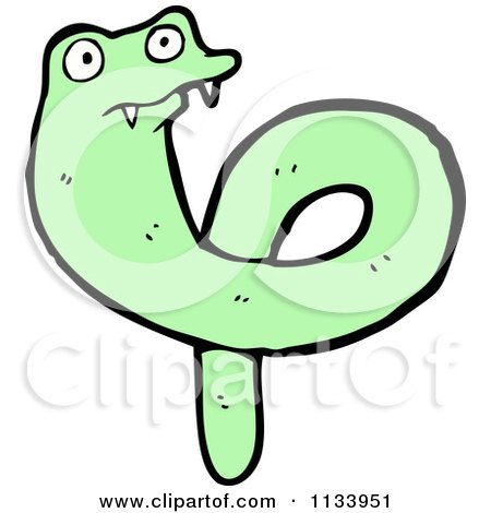 Cartoon Of A Green Snake 12 - Royalty Free Vector Clipart by lineartestpilot