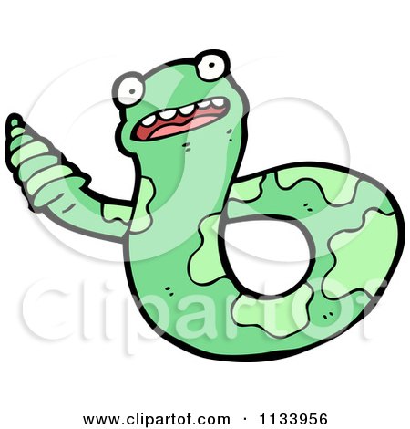 Cartoon Of A Green Snake 9 - Royalty Free Vector Clipart by lineartestpilot