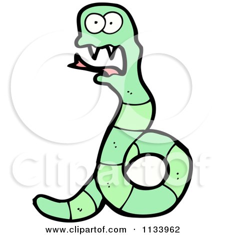 Cartoon Of A Green Snake 7 - Royalty Free Vector Clipart by lineartestpilot