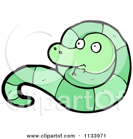 Cartoon Of A Green Snake 2 - Royalty Free Vector Clipart by lineartestpilot