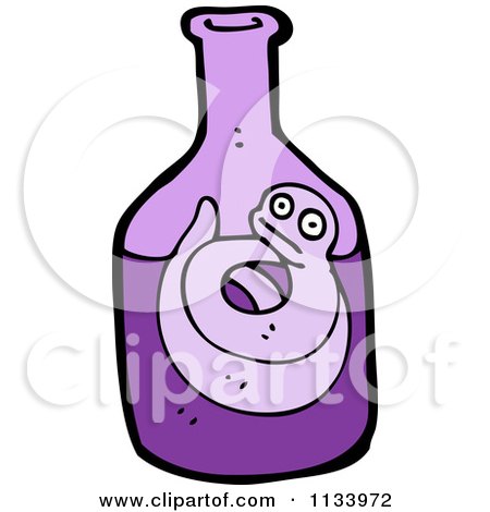 Cartoon Of A Snake In A Bottle 2 - Royalty Free Vector Clipart by lineartestpilot