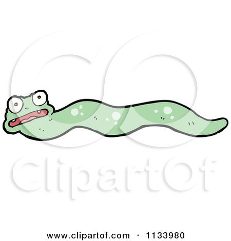 Cartoon Of A Green Snake 3 - Royalty Free Vector Clipart by lineartestpilot