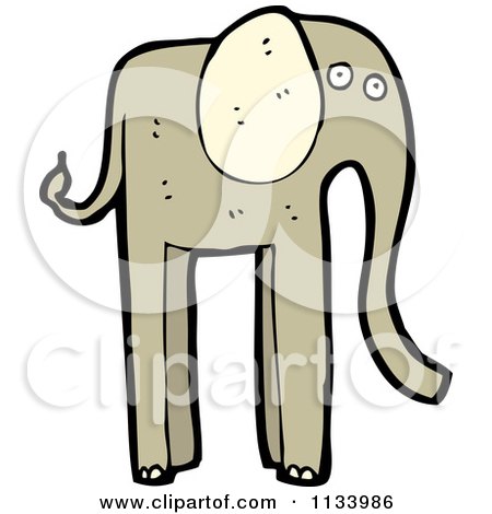 Cartoon Of A Brown Elephant 3 - Royalty Free Vector Clipart by lineartestpilot
